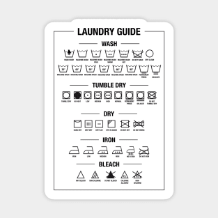 Laundry guide, textile care symbols Sticker